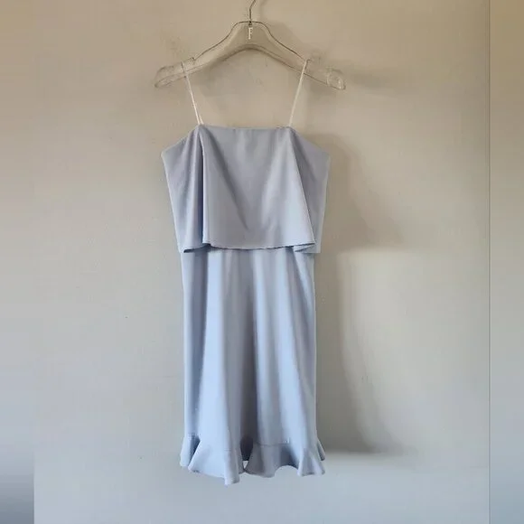H BY HALSTON | Overlay Layered Dress strapless baby blue sz 2 - Picture 4 of 8